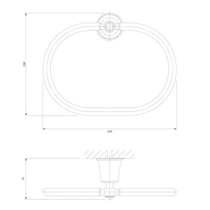 OMNIRES AL53230CR - Suporte de parede para toalha ART LINE cromado brilhante