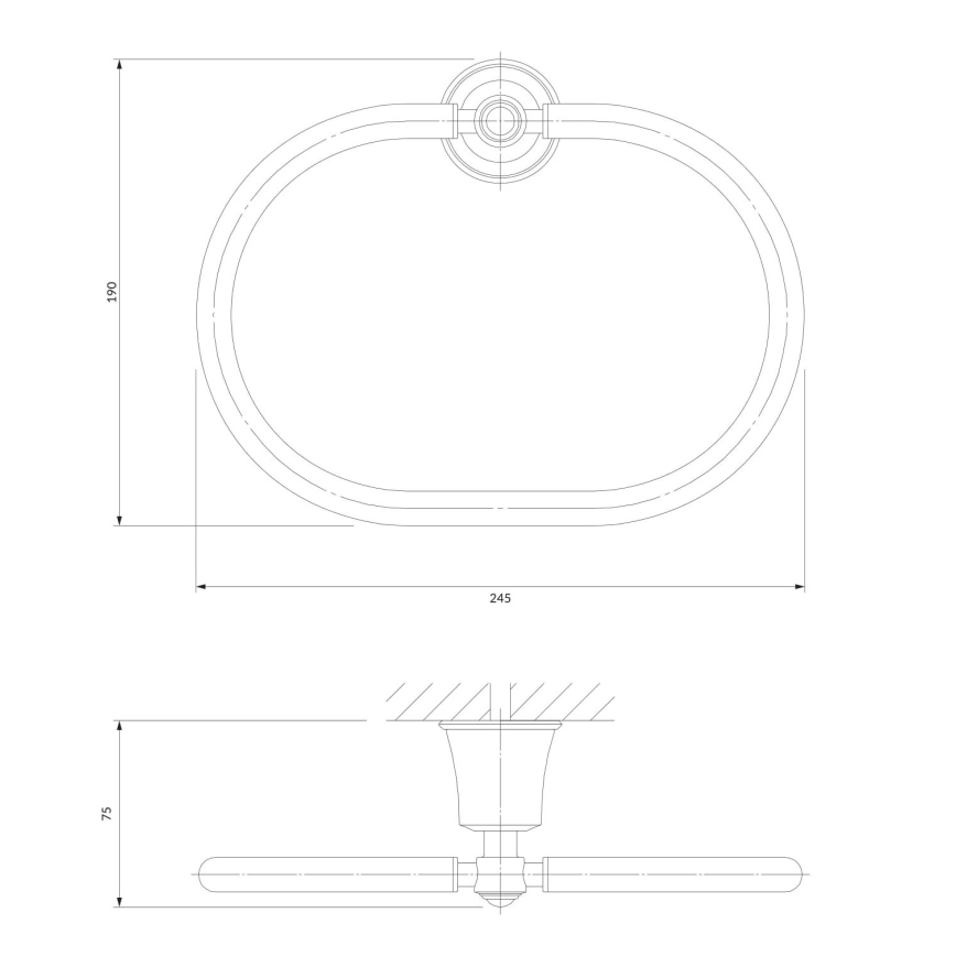 OMNIRES AL53230CR - Suporte de parede para toalha ART LINE cromado brilhante