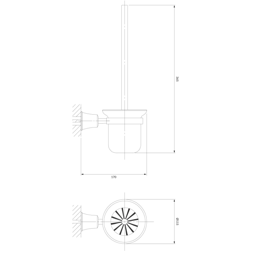 OMNIRES AL53620CR - Piaçaba de parede ART LINE cromado brilhante