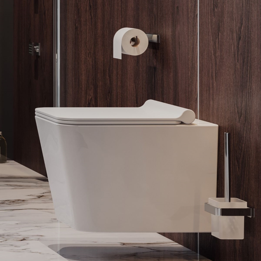 OMNIRES BOSTONDEBP - Assento de sanita SoftClose BOSTON duroplast/branco brilhante