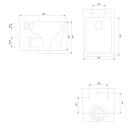 OMNIRES BOSTONMWBP - Sanita suspensa com assent SoftClose BOSTON cerâmica/branco brilhante