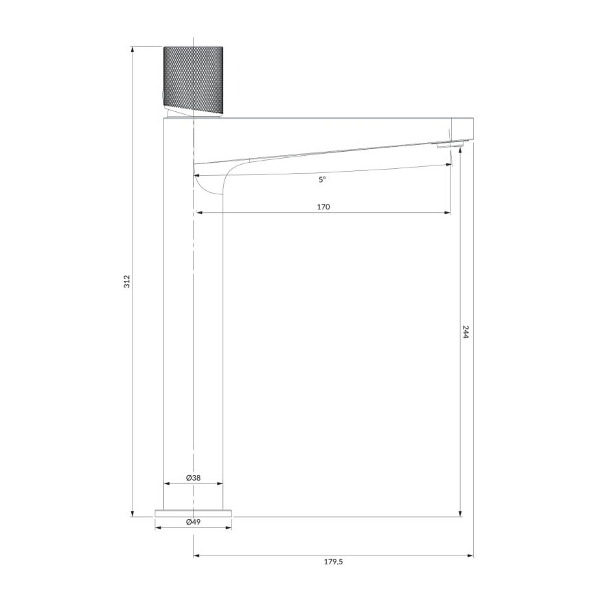 OMNIRES CT8012CR - Torneira do lavatório CONTOUR 31,2 cm cromado brilhante