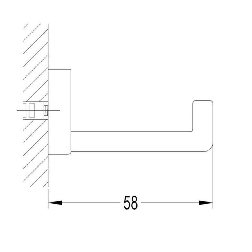 OMNIRES DA70110BL - Gancho de parede DARLING semi-mate preto