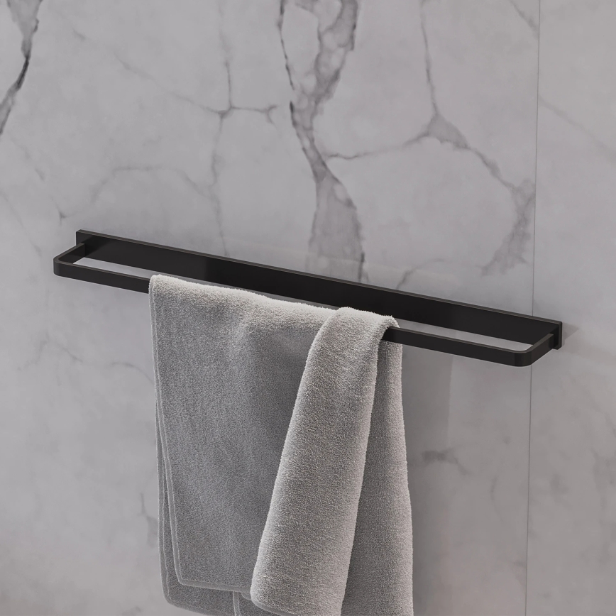 OMNIRES DA70216BL- Suporte de parede para toalha DARLING 61 cm semi-mate preto