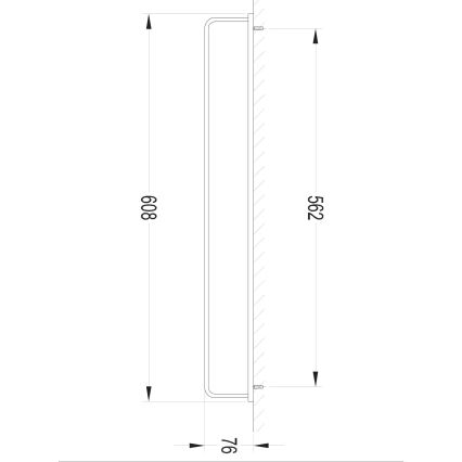 OMNIRES DA70216BL- Suporte de parede para toalha DARLING 61 cm semi-mate preto