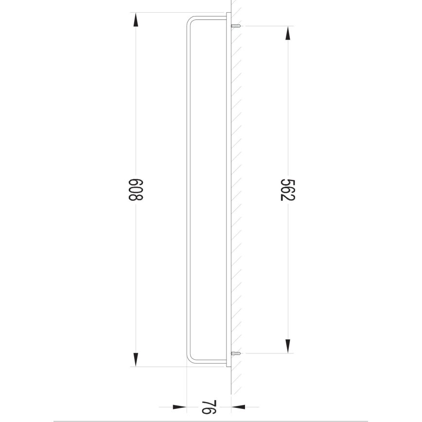 OMNIRES DA70216BL- Suporte de parede para toalha DARLING 61 cm semi-mate preto