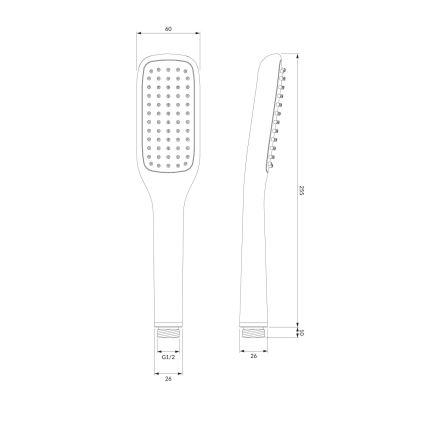OMNIRES HUDSONX-PCR - Conjunto de chuveiro HUDSONX cromado brilhante