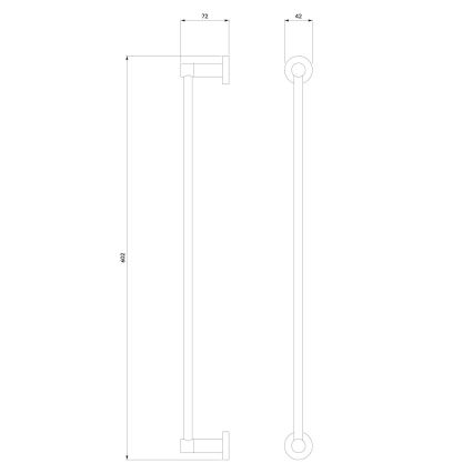OMNIRES MP60216BL - Suporte de parede para toalha MODERN PROJECT 60 cm mate preto