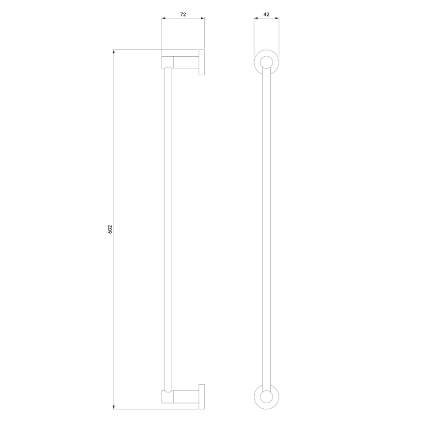 OMNIRES MP60216BL - Suporte de parede para toalha MODERN PROJECT 60 cm mate preto