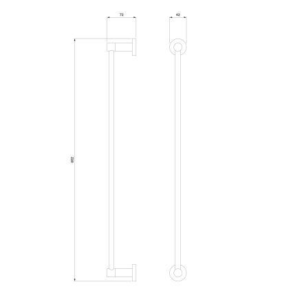 OMNIRES MP60216GR - Suporte de parede para toalha MODERN PROJECT 60 cm grafite
