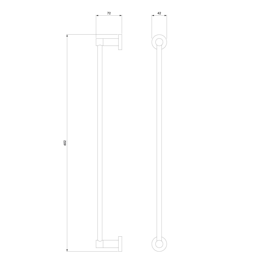 OMNIRES MP60216GR - Suporte de parede para toalha MODERN PROJECT 60 cm grafite
