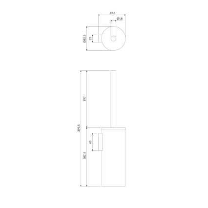 OMNIRES MP60621CR - Piaçaba de parede MODERN PROJECT cromado brilhante