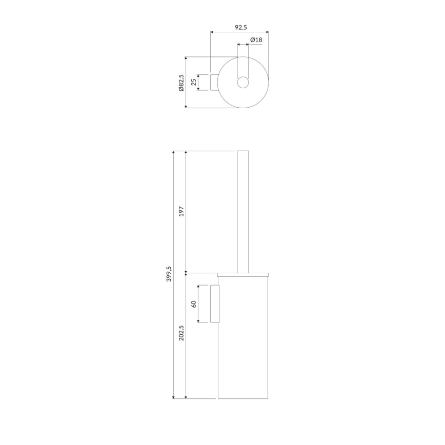 OMNIRES MP60621CR - Piaçaba de parede MODERN PROJECT cromado brilhante
