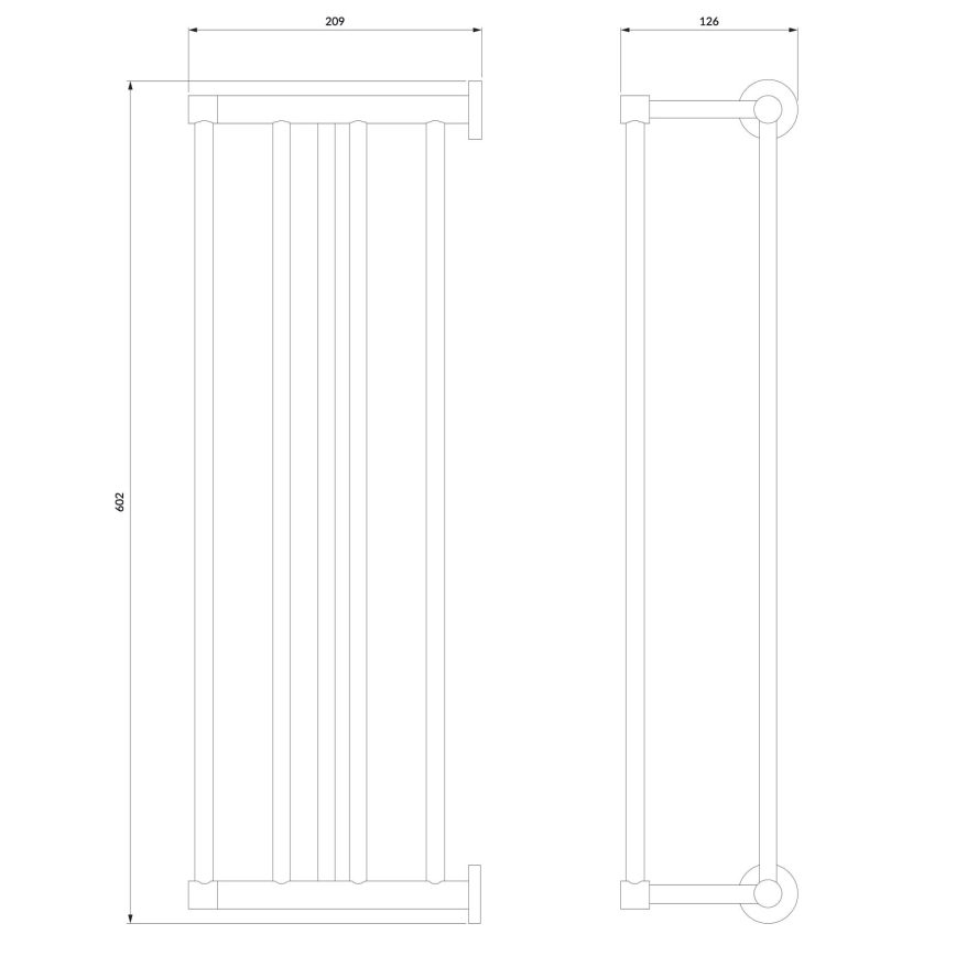 OMNIRES MP60920CR - Suporte de parede para toalha MODERN PROJECT 60 cm cromado brilhante