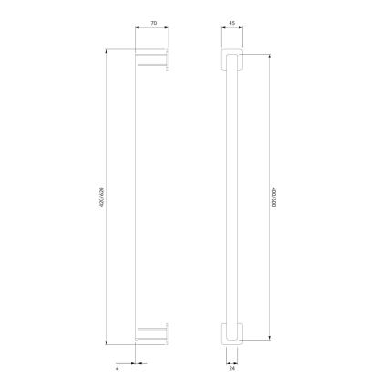 OMNIRES NL80214CR - Suporte de parede para toalha NELSON 42 cm cromado brilhante