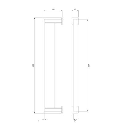 OMNIRES NL80226CR - Suporte de parede para toalha NELSON 62 cm cromado brilhante