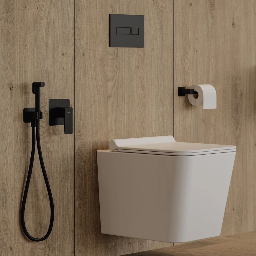 OMNIRES NL80510BL - Suporte de papel higiénico NELSON mate preto