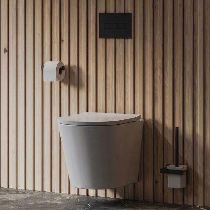 OMNIRES NL80620BL - Escova de WC de parede NELSON preto mate