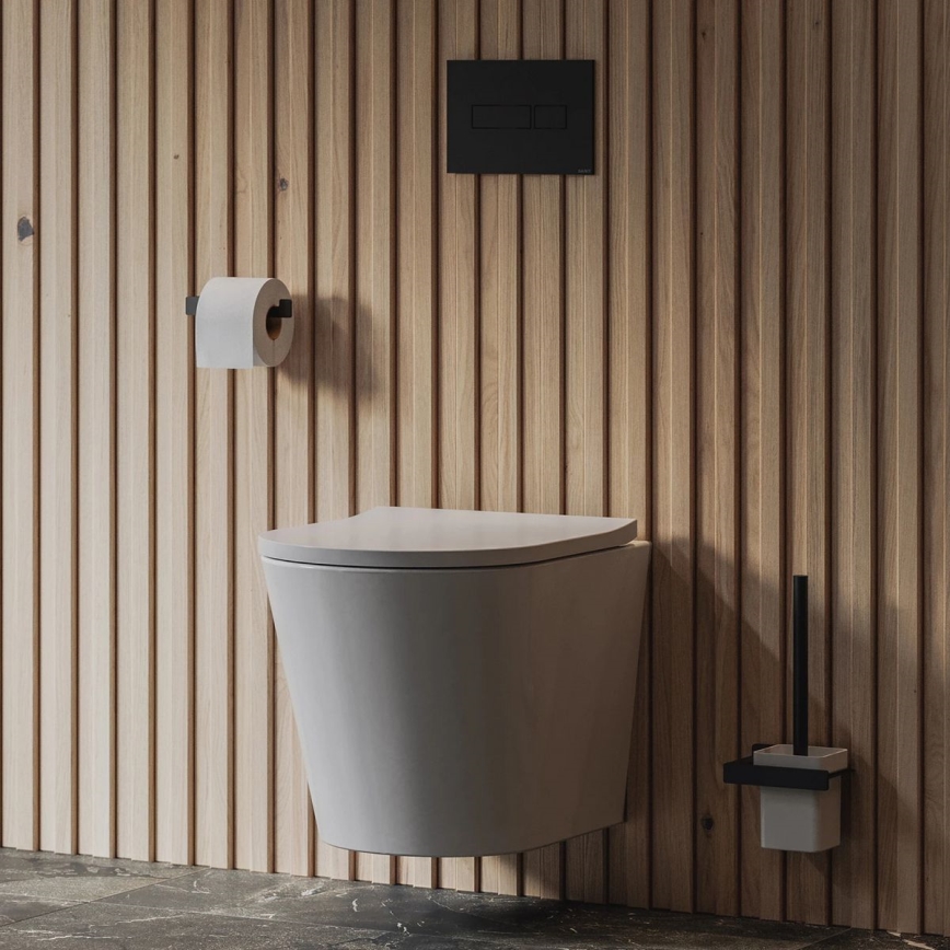 OMNIRES NL80620BL - Escova de WC de parede NELSON preto mate