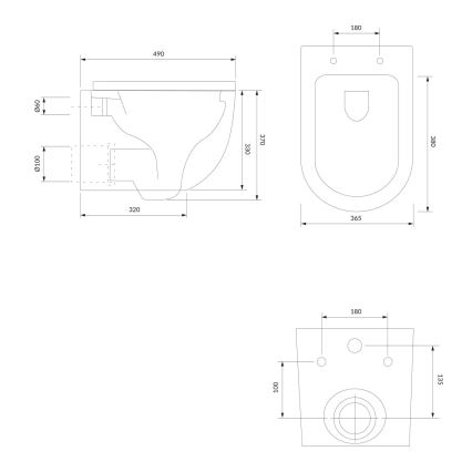 OMNIRES OTTAWAMWBM - Sanita suspensa com assento SoftClose OTTAWA cerâmica/branco mate