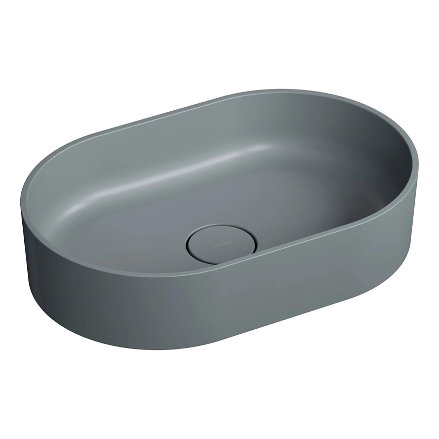 OMNIRES OVOUNAG - Lavatório de bancada OVO 55x36 cm dolomite/mate cinzento