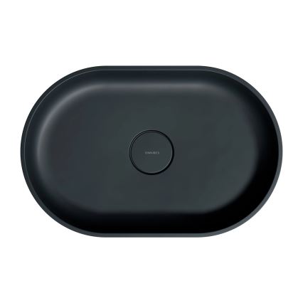 OMNIRES OVOUNBLV - Lavatório de bancada OVO 55x36 cm dolomite/mate preto lava
