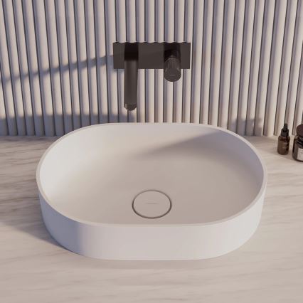 OMNIRES OVOUNBM - Lavatório de bancada OVO 55x36 cmdolomit/branco mate