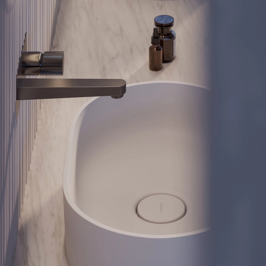 OMNIRES OVOUNBM - Lavatório de bancada OVO 55x36 cmdolomit/branco mate