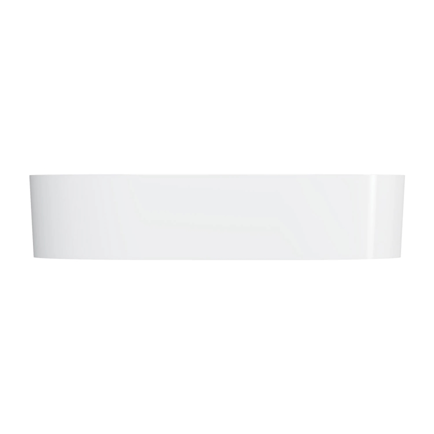 OMNIRES OVOUNBP - Lavatório de bancada OVO 55x36 cm dolomite/branco brilhante