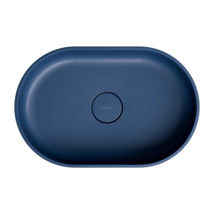 OMNIRES OVOUNMB - Lavatório de bancada OVO 55x36 cm dolomite/mate azul escuro