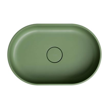 OMNIRES OVOUNOL - Lavatório de bancada OVO 55x36 cm dolomite/mate azeitona