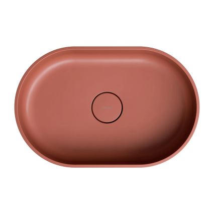 OMNIRES OVOUNTE - Lavatório de bancada OVO 55x36 cm dolomite/mate terracota