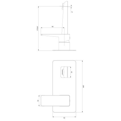 OMNIRES PM7415CR - Misturador de lavatório para instalação embutida PARMA cromo brilhante