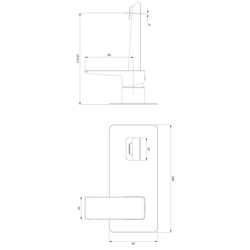 OMNIRES PM7415CR - Misturador de lavatório para instalação embutida PARMA cromo brilhante