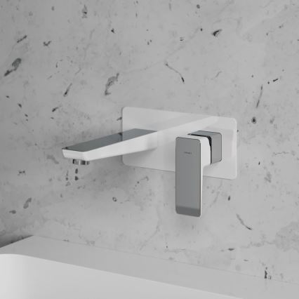 OMNIRES PM7415CRB - Misturador de lavatório para instalação embutida PARMA cromo brilhante/branco