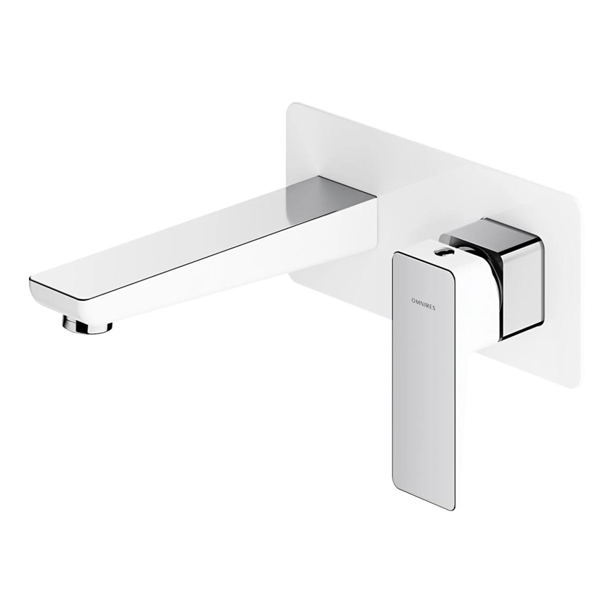 OMNIRES PM7415CRB - Misturador de lavatório para instalação embutida PARMA cromo brilhante/branco