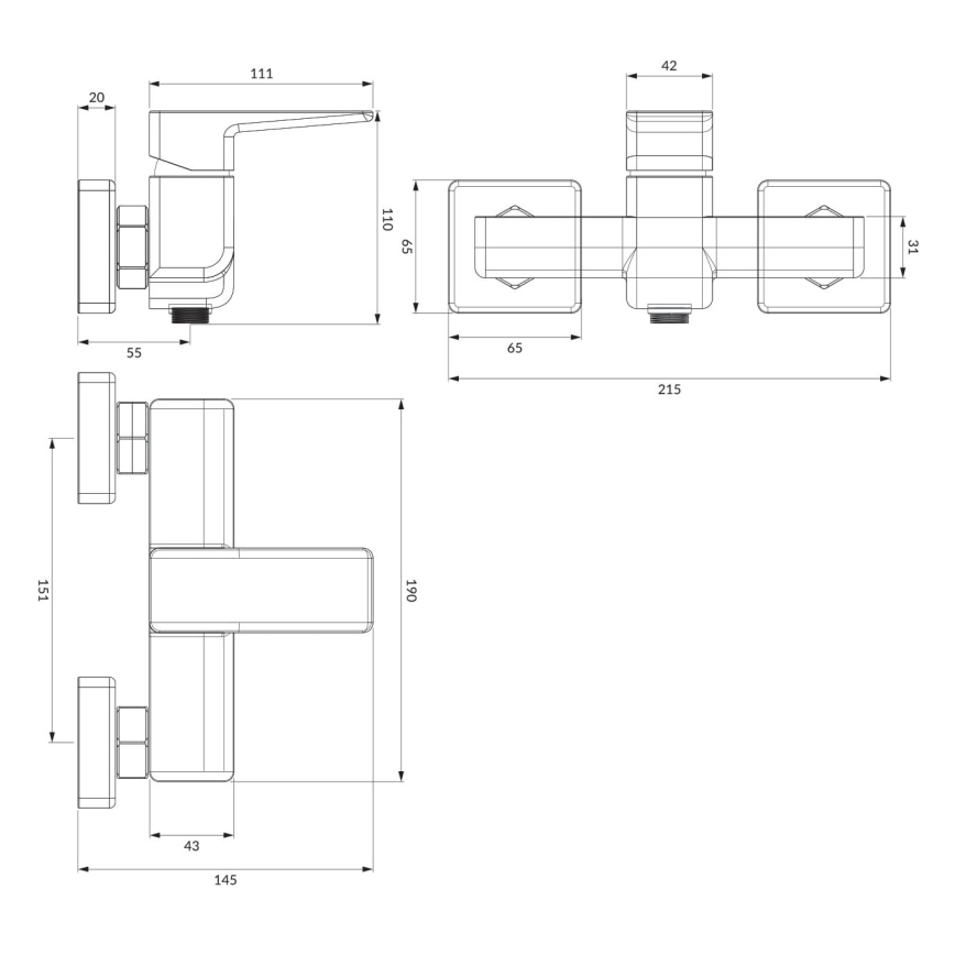 OMNIRES PM7440CR - Torneira de duche PARMA cromado brilhante
