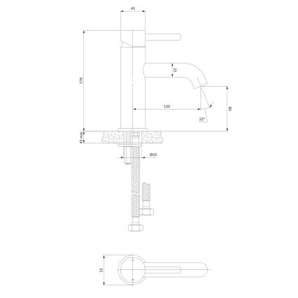 OMNIRES Y1210STCR - Torneira do lavatório Y 17,8 cm cromado brilhante