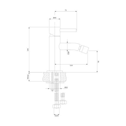 OMNIRES Y1220CR - Torneira de bidé Y 14,5 cm cromado brilhante