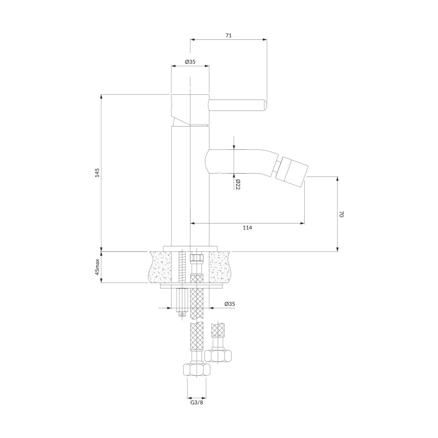 OMNIRES Y1220CR - Torneira de bidé Y 14,5 cm cromado brilhante