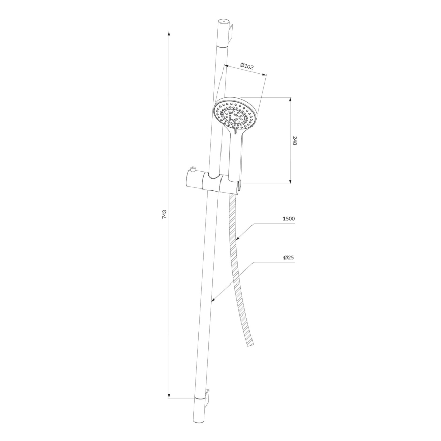OMNIRES YOSEMITE-SCR - Conjunto de chuveiro YOSEMITE cromado brilhante