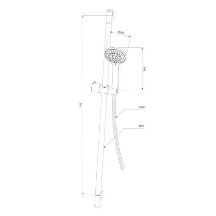 OMNIRES YOSEMITE-SCR - Conjunto de chuveiro YOSEMITE cromo brilhante