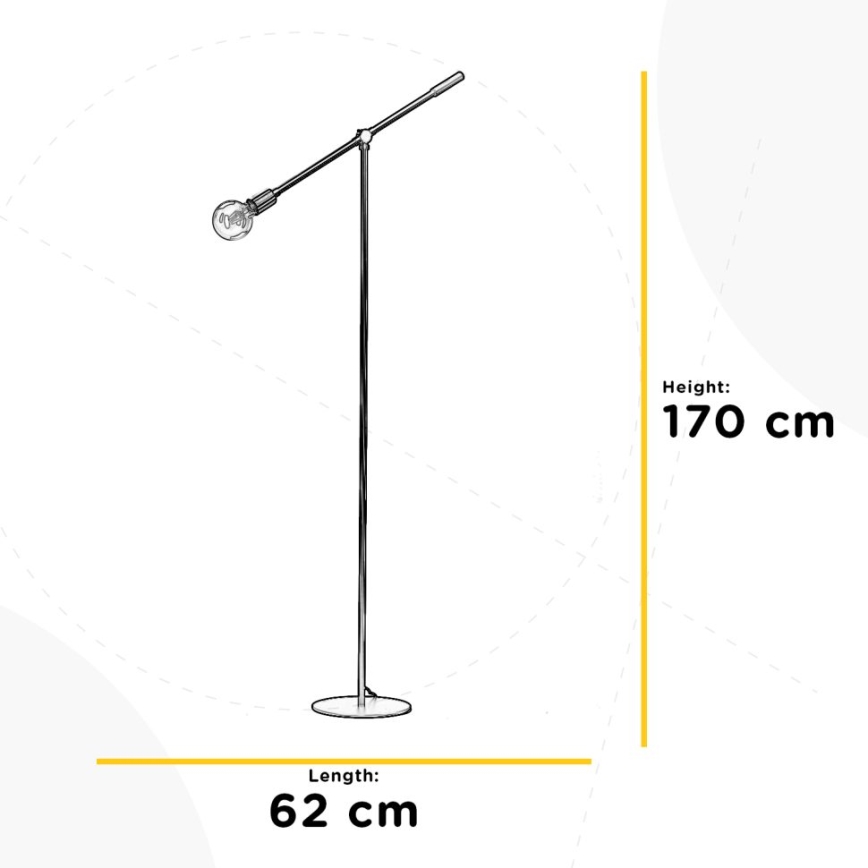 ONLI - Candeeiro de chão ASTE 1xE27/15W/230V preto/dourado