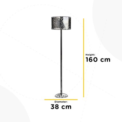 ONLI - Candeeiro de chão BRUCE 1xE27/15W/230V cromado mate