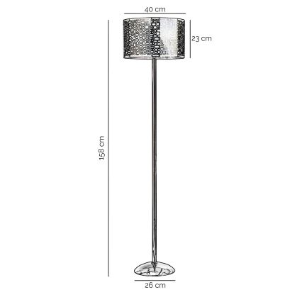 ONLI - Candeeiro de chão BRUCE 1xE27/15W/230V cromado mate