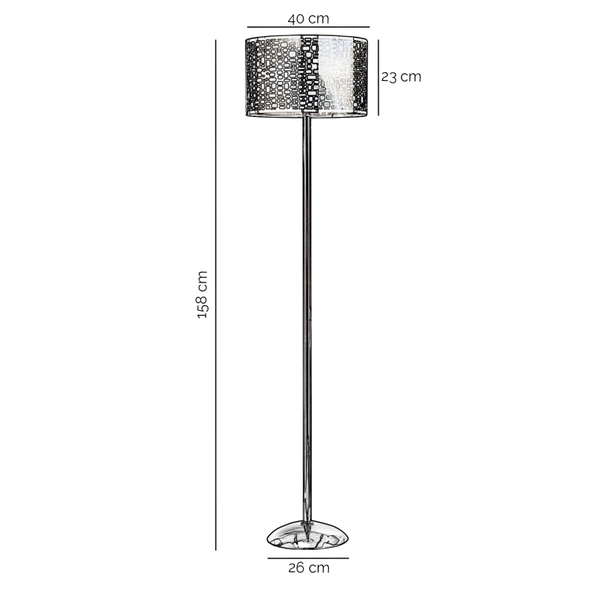 ONLI - Candeeiro de chão BRUCE 1xE27/15W/230V cromado mate