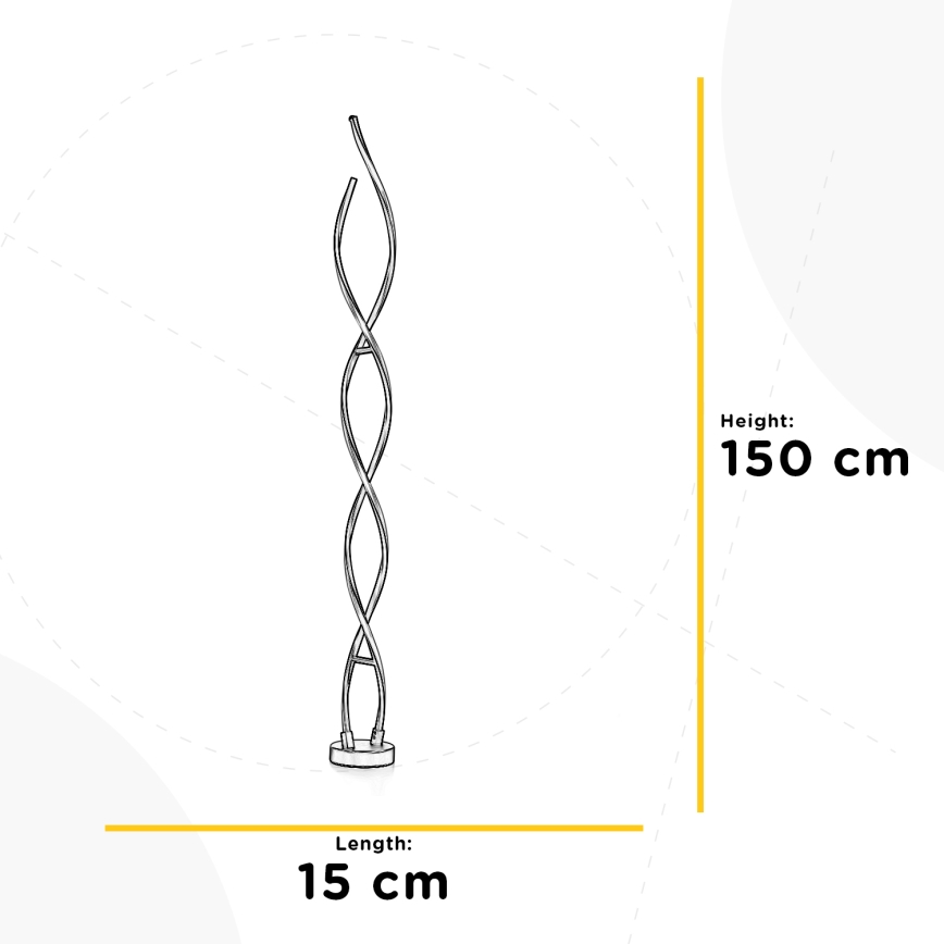 ONLI - Candeeiro de chão LED DNA LED/24W/230V 4000K prateado