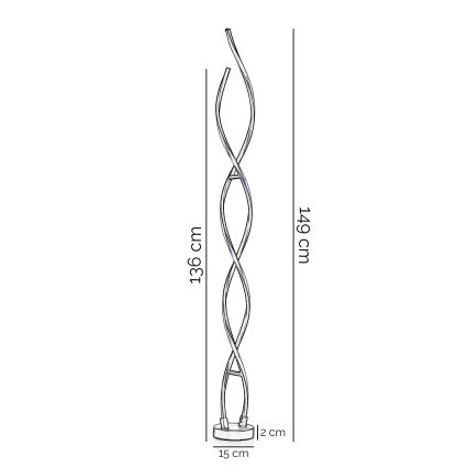 ONLI - Candeeiro de chão LED DNA LED/24W/230V 4000K prateado