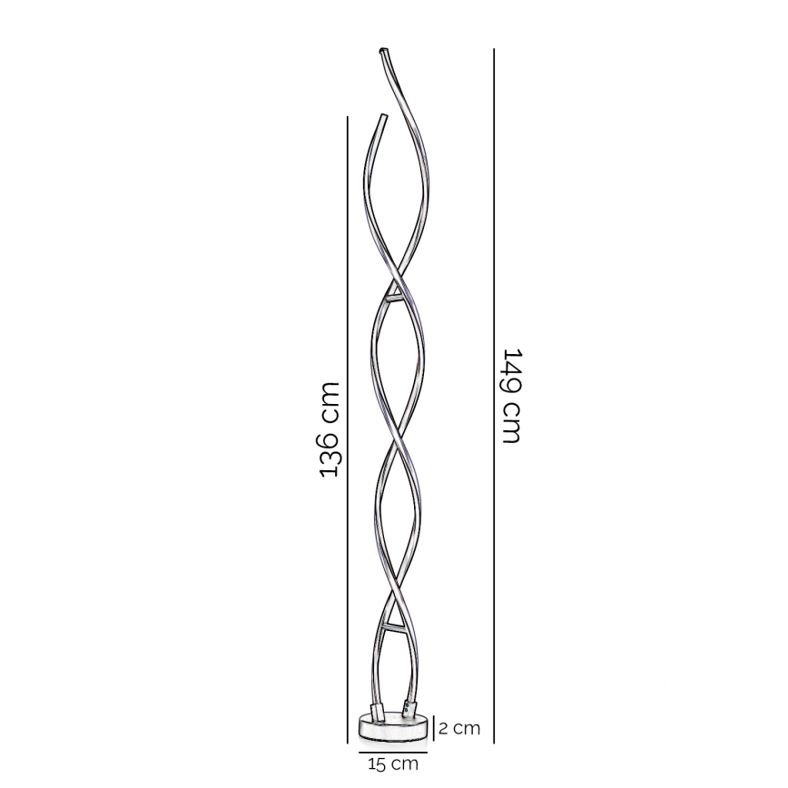 ONLI - Candeeiro de chão LED DNA LED/24W/230V 4000K prateado