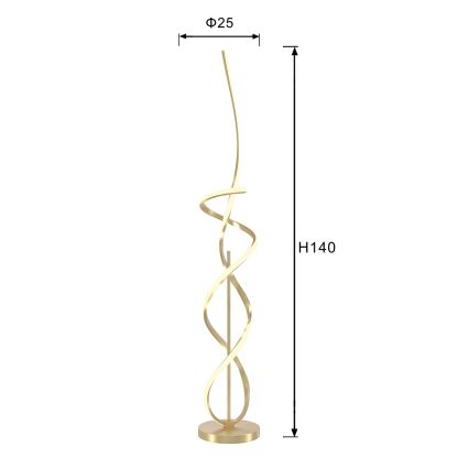 ONLI - Candeeiro de chão LED KIRA LED/31W/230V 4000K dourado
